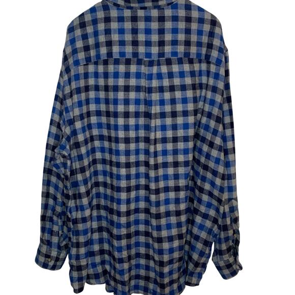 HB Men's Shirt Mens 2x Tall Button Down Buffalo Check Chest Pocket Soft Cotton - Picture 2 of 7